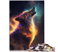 Puzzle 1000 pièces pour Adultes Loup Solitaire dans l'espace Puzzle en Bois Difficile à compléter mais Amusant et Humoristique 19,7 x 29,5 Pouces