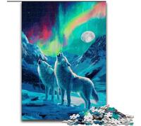 Puzzle 1000 pièces pour Adultes Loup sous l'aurore, idéal pour Les Adolescents, Les Liens familiaux, Les Casse-têtes et Les décorations d'intérieur DIY (Taille 50x75cm)