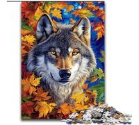 Puzzle 1000 pièces pour Adultes Loups et Feuilles mortes, Jouet de Divertissement Familial idéal comme Cadeau pour Toute la Famille à partir de 14 Ans (Taille 50x75cm)