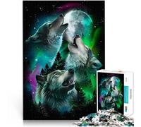 Puzzle 1000 pièces pour Adultes Loups hurlants Difficile à réaliser mais Amusant et Humoristique Cadeau Amusant 75x50cm