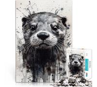 Puzzle 1000 pièces pour Adultes Loutre Élégance Sauvage Jeu Familial Anti-Stress Défi Difficile Jeu de défi Unique 38x26cm