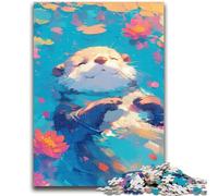 Puzzle 1000 pièces pour Adultes Loutre nageuse Amusement en Famille Idéal comme Cadeau pour Toute la Famille à partir de 14 Ans 26x38cm