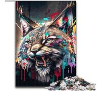 Puzzle 1000 pièces pour Adultes Lynx Panorama Set Gauche en Carton, idéal pour la décoration de la Maison et du Bureau, pour Un Anniversaire(1000 pièces, 26x38cm)