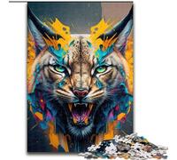 Puzzle 1000 pièces pour Adultes Lynx Panorama Set Puzzle Moyen en Carton, idéal pour Les Anniversaires, Halloween, Thanksgiving et Pâques 1000 pièces(26x38cm)