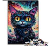 Puzzle 1000 pièces pour Adultes Magic Art Cat Jigsaw en Bois, développe la Coordination œil-Main, Parfait pour Les Cadeaux d'anniversaire 1000 pièces(50x75cm)