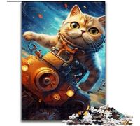 Puzzle 1000 pièces pour Adultes Magic Art Cat Puzzle en Bois, pour Adolescents et Famille, Cadeau de Noël idéal 1000 pièces(50x75cm)