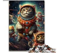 Puzzle 1000 pièces pour Adultes Magic Art Cat Puzzle en Bois, pour Les Anniversaires, Noël, Halloween, Thanksgiving, Pâques 1000 pièces(50x75cm)