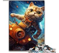 Puzzle 1000 pièces pour Adultes Magic Art Cat Puzzle en Carton, pour Les Anniversaires, Noël, Halloween, Thanksgiving, Pâques 1000 pièces(26x38cm)