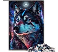 Puzzle 1000 pièces pour Adultes Magic Husky en Bois, idée Cadeau déco Maison Unique 50x75cm, activité Adulte et Famille, Cadeau déco Maison DIY