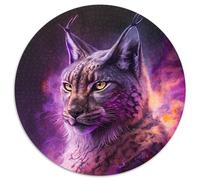 Puzzle 1000 pièces pour Adultes Magical Lynx Puzzle Rond en Carton pour s'amuser en Famille Parfait pour Les Vacances, Les soirées de Jeux interactives 1000 pièces (67,5x67,5cm)