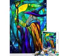 Puzzle 1000 pièces pour Adultes Magicien des vitraux Décoration intérieure Jouet Cadeau d'anniversaire Activités familiales (50x75cm)