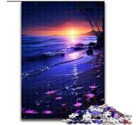 Puzzle 1000 pièces pour Adultes, Magnifique Coucher de Soleil sur la Plage, en Bois, idée Cadeau d'anniversaire, Jeu de réflexion Stimulant, 1000 pièces(50x75cm)