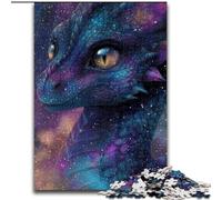 Puzzle 1000 pièces pour Adultes Magnifique Dragon avec Galaxie Scintillante, idéal pour s'amuser en Famille à Noël, Thanksgiving, Les Anniversaires et Pâques (Taille 50x75cm)