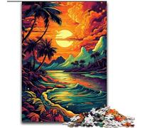 Puzzle 1000 pièces pour Adultes Magnifique Puzzle de Plage en Bois, pour Les Anniversaires,Les Vacances,Les fêtes de Fin d'année Décorations de fête sur Le thème de l'espace 1000 pièces