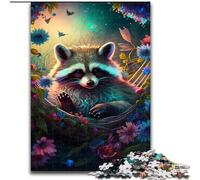 Puzzle 1000 pièces pour Adultes. Magnifique Puzzle en Bois représentant Un Raton Laveur,Dimensions,idéal pour la décoration intérieure,idéal comme Cadeau de Noël et de Nouvel an pour Les Adolescents.