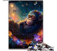 Puzzle 1000 pièces pour adultes. Magnifique puzzle en bois représentant un singe,dimensions 50x75cm,idéal pour la décoration intérieure,idéal comme cadeau de Noël et de Nouvel An pour les adolescents.