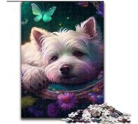 Puzzle 1000 pièces pour Adultes : Magnifique West Highland Terrier. Puzzle Impossible pour Adultes, Taille 50x75cm. Un Casse-tête Stimulant pour Les Adolescents, Un Jeu interactif Amusant en Famille.