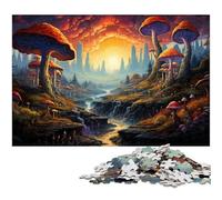 Puzzle 1000 pièces pour Adultes Magnifiques Champignons psychédéliques Jeux éducatifs Cadeaux de Noël et d'anniversaire pour Adolescents de 14 Ans et Plus 1000 pièces (38 x 26 cm)