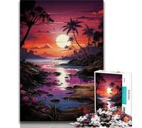 Puzzle 1000 pièces pour Adultes Magnifiques paysages de plages Anti-Stress Vacances à la Maison Passe-Temps Interaction Parent-Enfant 75x50cm