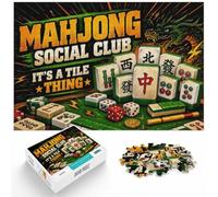 Puzzle 1000 pièces pour Adultes, Mahjong Social Club Tile Thing | Pour les soirées calmes : ce puzzle pour adultes avec 1000 pièces convient aux loisirs calmes en intérieur.