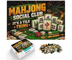Puzzle 1000 pièces pour Adultes, Mahjong Social Club Tile Thing | Pour les soirées calmes : ce puzzle pour adultes avec 1000 pièces convient aux loisirs calmes en intérieur.
