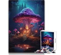 Puzzle 1000 pièces pour Adultes Maison Champignon Magique - Détendez-Vous Pendant Votre Temps Libre - Découpe Nette et sans Couture - Dimensions:38x52cm