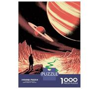 Puzzle 1000 Pièces pour Adultes Man on Alien Planet with Planets Puzzle Jeux Amusants Une Œuvre d'art Offrez-Le en Cadeau À Toute La Famille 52x38cm/1000pcs
