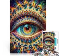 Puzzle 1000 pièces pour Adultes Mandala Fractal Œil 01 Jouets de Divertissement Familial Convient pour la décoration de Bureau 50x70cm