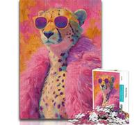 Puzzle 1000 pièces pour Adultes, Manteau léopard Rose, Jouets éducatifs et éducatifs, Jeux familiaux, renforce l'amour Entre Couples, 50x75cm