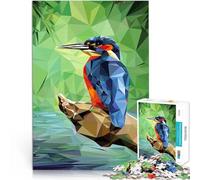 Puzzle 1000 pièces pour Adultes Martin-pêcheur Low Poly Jouet éducatif d'apprentissage est idéal comme Cadeau pour Toute la Famille 52x38cm