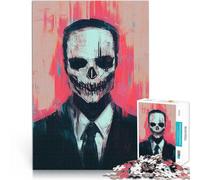Puzzle 1000 pièces pour Adultes Masque de crâne en Costume Jouets Jeux éducatifs Soulagement du Stress De Superbes Cadeaux et Jouets 26x38cm