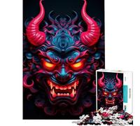 Puzzle 1000 pièces pour Adultes Masque de démon Oni Jeu Manuel éducatif et Stimulant pour s'amuser en Famille (Dimensions 38x26cm)