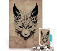 Puzzle 1000 pièces pour Adultes Masque Kitsune teinté n°2 Jouets Jeux éducatifs Soulagement du Stress Idées Cadeaux 52x38cm