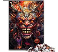 Puzzle 1000 pièces pour Adultes Masques de démons en Bois, pour Les 14 Ans et Plus 50x75cm Jeu de réflexion pour Adolescents, pour Les fêtes
