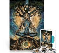 Puzzle 1000 pièces pour Adultes Méditation sur l'arbre de Vie Fabriqué en Carton pour Les 14 Ans et Plus Activités familiales Cadeau d'anniversaire。Taille：26x38cm/10.24x14.96pouce