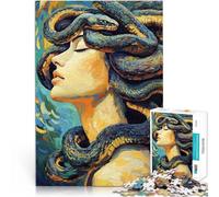 Puzzle 1000 pièces pour Adultes Méduse avec des Serpents Fabriqué en Carton pour Les 14 Ans et Plus Activités familiales Cadeau d'anniversaire。Taille:26x38cm/10.24x14.96pouce
