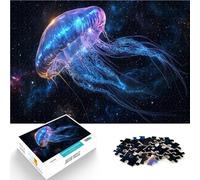 Puzzle 1000 pièces pour Adultes Méduses cosmiques dans Les étoiles de l'espace Casse-tête pour décoration Murale 50x70cm
