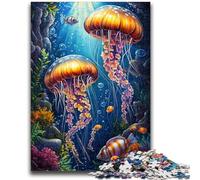 Puzzle 1000 pièces pour Adultes, méduses océaniques, Anti-Stress, Vacances à la Maison, Tue Le Temps, avec Affiche et fiche de Questions Assorties, 50x75cm