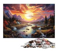 Puzzle 1000 pièces pour Adultes Merveilles sous Le Coucher du Soleil Amusant en Famille avec Affiche et fiche de Questions-réponses Assorties (1000 pièces 38 x 26 cm)