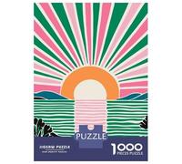 Puzzle 1000 Pièces pour Adultes Mid Century Modern Sun Puzzles pour Adolescents Découpe De Précision pour Anniversaire, Noël Jouet Jeu Intellectuel 52x38cm/1000pcs