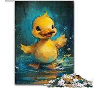 Puzzle 1000 pièces pour Adultes : Mignon Petit Canard Jaune, Puzzle en Bois de 50x75cm, Jeu interactif pour Adultes et Famille.