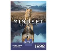 Puzzle 1000 Pièces pour Adultes Mindset is Everything Lion Casse-tête pour Adultes - Décoration Parfaite - Cadeaux d'anniversaire Et Cadeaux Uniques 70x50cm/1000pcs