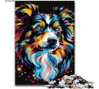 Puzzle 1000 pièces pour Adultes, Miniature, Berger américain, en Carton, idéal pour Halloween, Noël, Anniversaire, 1000 pièces(26x38cm)