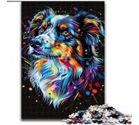 Puzzle 1000 pièces pour Adultes, Miniature en Bois représentant Un Berger américain, Jouet éducatif, intellectuel, décompressant, Amusant, Familial, 1000 pièces(50x75cm)