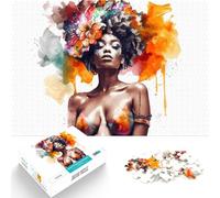 Puzzle 1000 pièces pour Adultes Modèle Africain aquarellé Jouet éducatif intellectuel décompressant Jeu de défi Unique 38x52cm