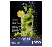 Puzzle 1000 Pièces pour Adultes Mojito Cocktail Recipe Guide Puzzle Casse-tête Difficile, Idéal comme Cadeau pour Toute La Famille 52x38cm/1000pcs