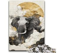 Puzzle 1000 pièces pour Adultes Moment Dramatique Éléphant pour Les 14 Ans et Plus pour Le Plaisir en Famille et Les soirées de Jeux Jouets Cadeaux 50x75cm
