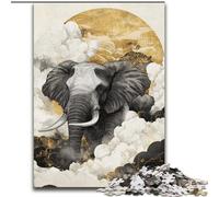 Puzzle 1000 pièces pour Adultes Moment Dramatique Éléphant Puzzle 1000 pièces, Casse-tête Stimulant, soirée de Jeux en Famille (Taille 50x75cm)