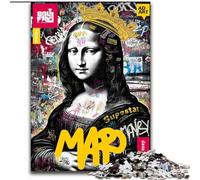 Puzzle 1000 pièces pour Adultes Mona Lisa est drôle, Anti-Stress avec des pièces entièrement emboîtables de Formes aléatoires pour Les Enfants de 14 Ans et Plus (Taille 26x38cm)