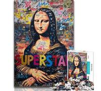 Puzzle 1000 pièces pour Adultes Mona Lisa est drôle Puzzle 1000 pièces pour Adultes et Adolescents Jeu éducatif et Stimulant pour Femmes et Hommes (38x26cm)